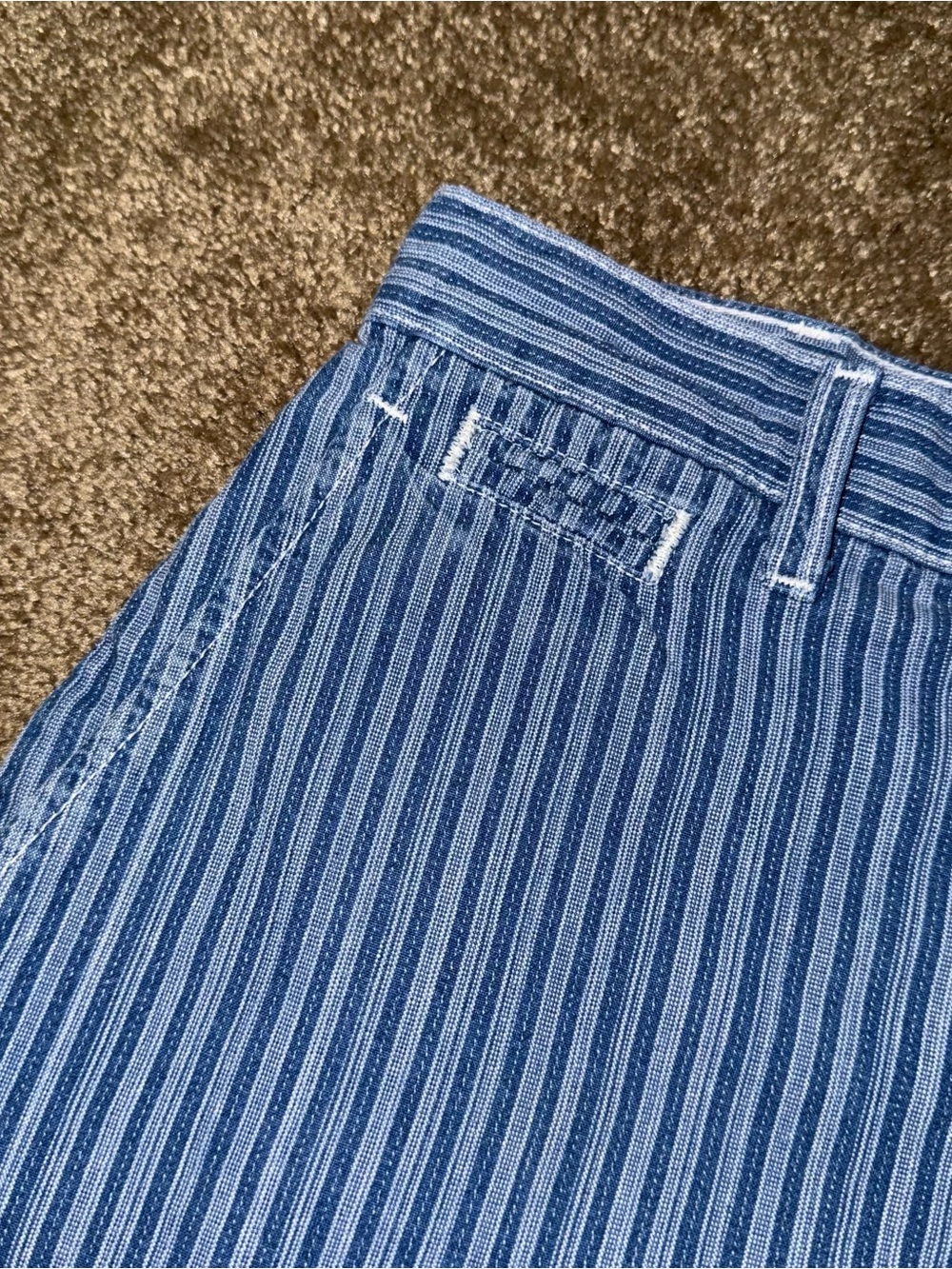 Vintage 90s Blue Striped High Waisted Mom Shorts Sz 27 Coastal Grandma Preppy - Picture 3 of 7